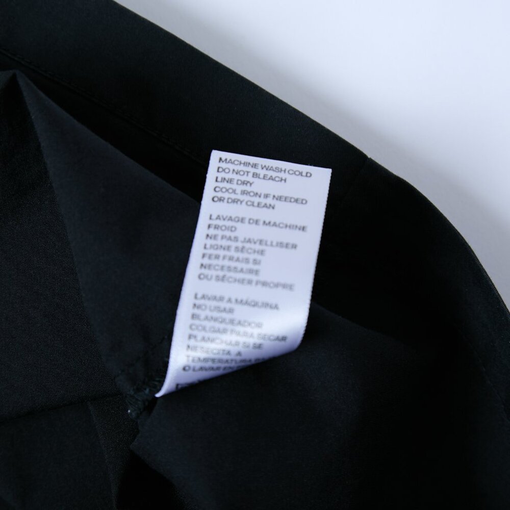 Good American Split Back Poplin Button Up Shirt black size 2 XS office siren - Picture 11 of 13
